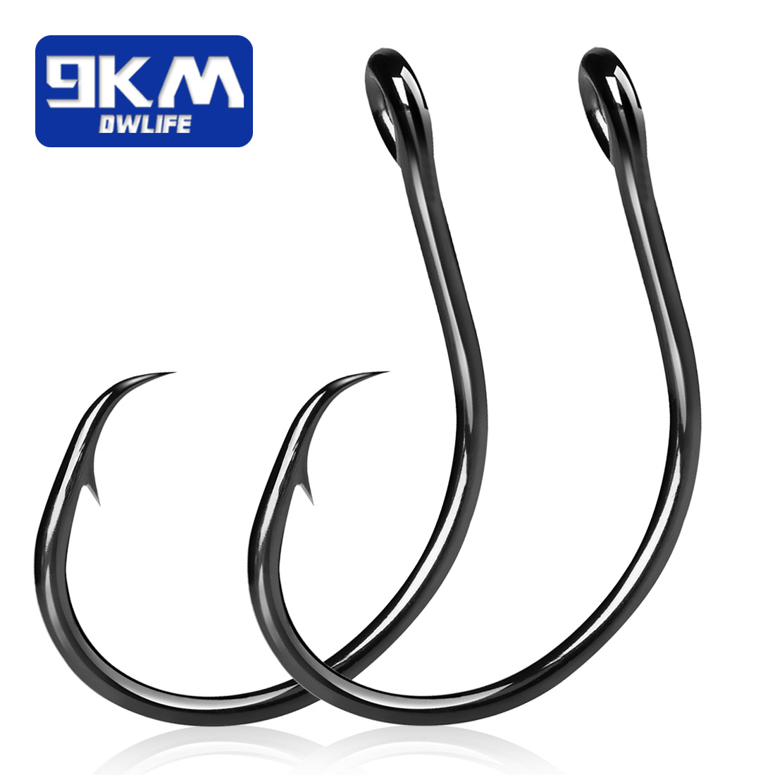 Fishing Hook Offset - 9KM ตะขอวงกลมแบบกว้าง 25-50 ชิ้น, ตะขอตกปลาแบบไม่เอียงสำหรับน้ำเค็ม เหมาะสำหรับปลาดุก