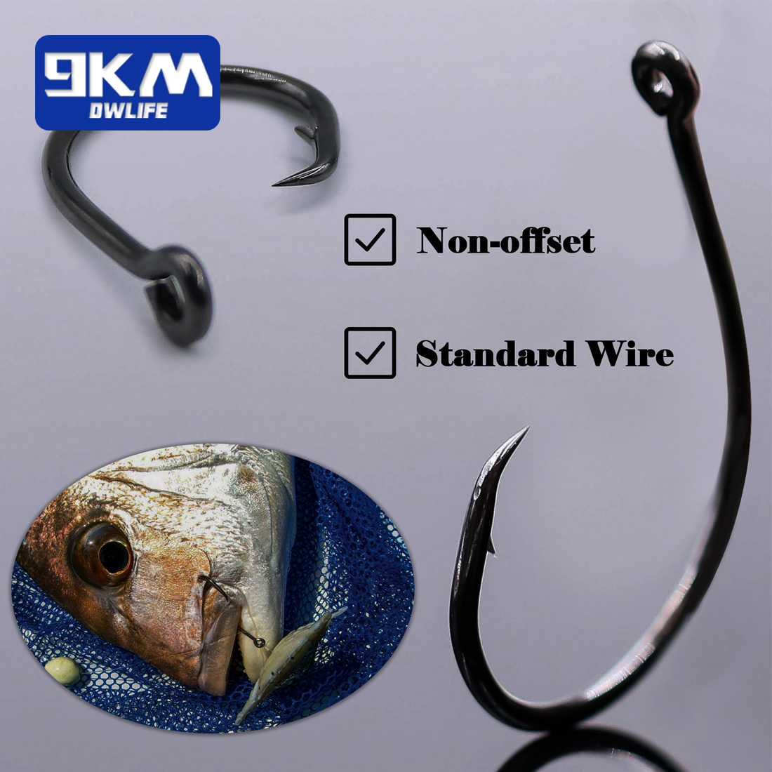 9KM ตะขอวงกลมแบบกว้าง 25-50 ชิ - Fishing Hook Offset บทวิจารณ์และราคา
