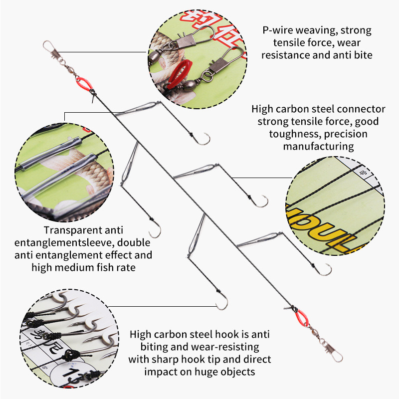 1 PC เหล็กคาร์บอนสูง Rigs หมุน - Fishing Hook Assortment บทวิจารณ์และราคา